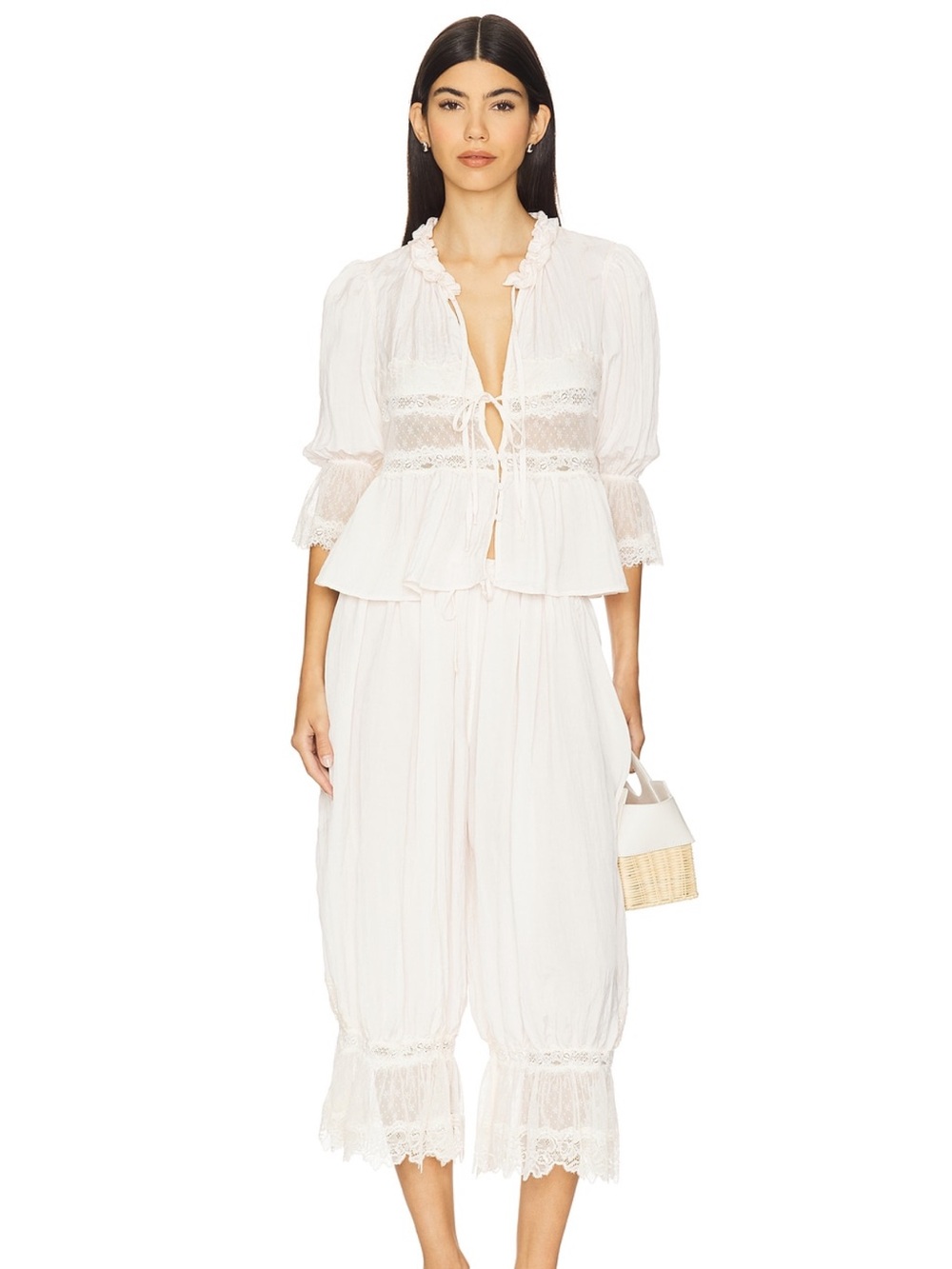 Free People Intimately FP Forever Young Bed Jacket In White Alyssum size Large - Picture 6 of 13
